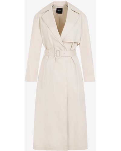 Theory Trench Coat With Waist Belt - Natural