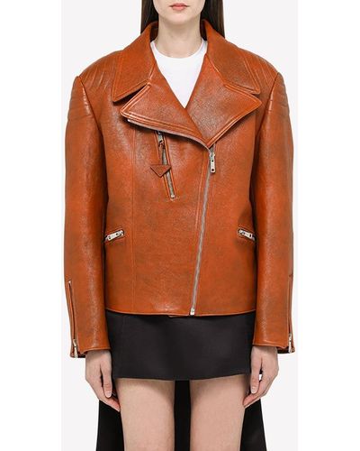 Prada leather biker clearance jacket