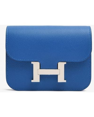 Hermes Bearn Compact Wallet Togo Leather Palladium Hardware In Red