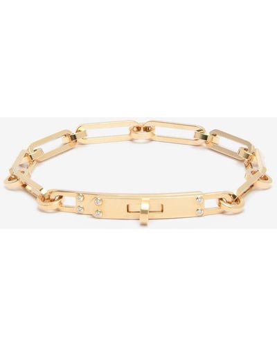 Hermès Kelly Pm Chaine Bracelet In Yellow Gold And 6 Diamonds - White