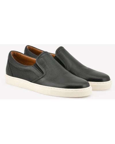 Stemar Slip-on Trainers In Leather - Grey