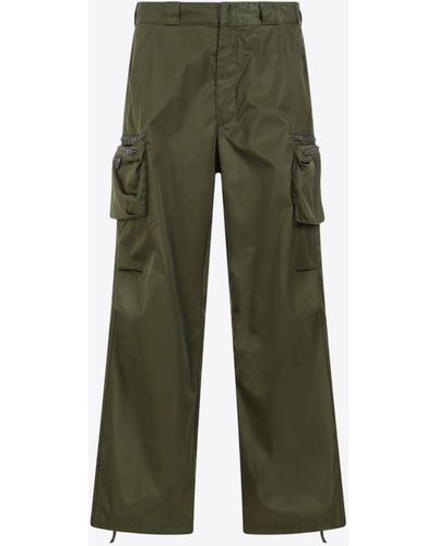 Prada Wide-leg Cargo Trousers - Green