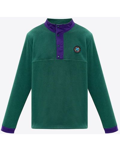adidas Originals Wander Hour Quarter-snap Fleece Sweatshirt - Green