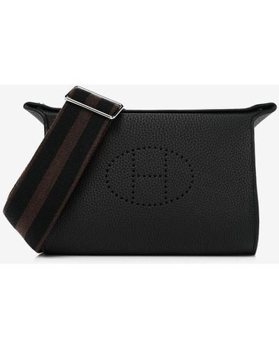 Hermès Kelly Cut Clutch Bag In Black Swift Leather With Gold