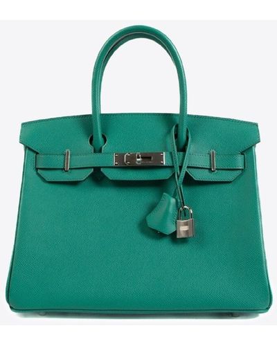 Hermès Birkin 30 In Vert Jade Epsom Leather With Palladium Hardware - Green