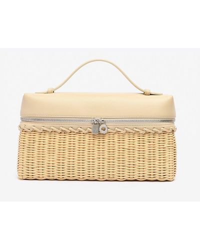 Loro Piana Lunch Box Bag Bamboo Woven L19 LP Women L21 Bags Luxury Designer  Makeup Handbags Genuine Ostrich Leather Knit Canvas Stranded Handbag Large  Tote From Lady_bags2020, $65.12