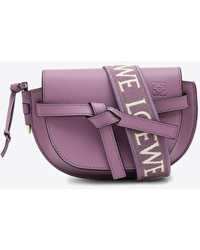 Shop LOEWE GATE 2021-22FW Mini gate dual bag in soft calfskin and