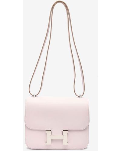 Hermès Constance 18 In Mauve Pale Swift Leather With Palladium Hardware - Pink