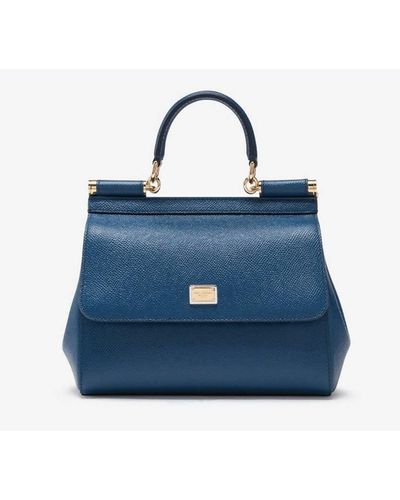 Dolce & Gabbana Medium Sicily Top Handle Bag In Blue