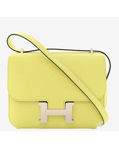 Hermès Constance 18 In Lime Swift Leather With Gold Hardware in