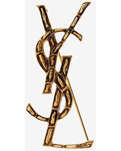 Monogram brooch in gold - Saint Laurent