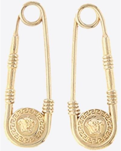 Medusa safety shop pin drop earrings