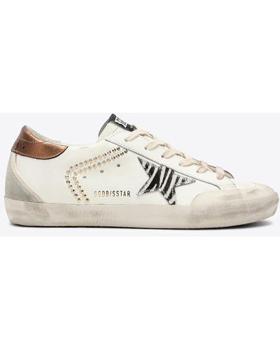 Golden Goose Super-star Zebra Star Patch Sneakers - White