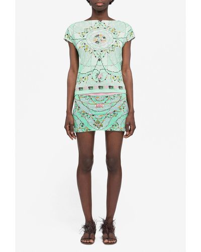 Emilio Pucci Cyprea Print Short-sleeved Top - Green