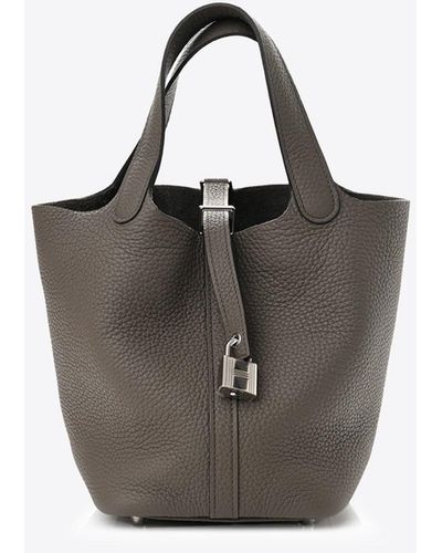 Hermes In-The-Loop Tote Bag Size 18 Black Taurillon Clemence Veau Swift