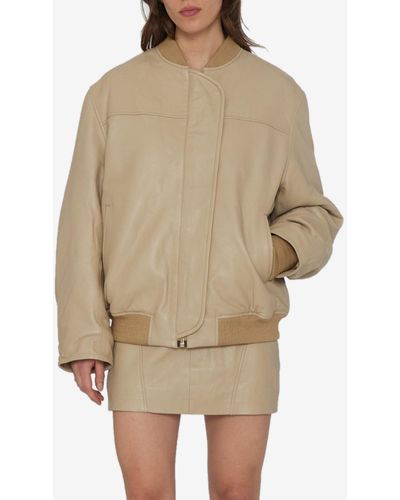 Remain Maryan Leather Bomber - Natural
