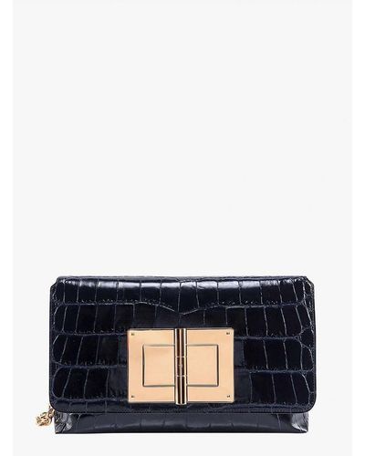 Tom Ford Small Natalia Blue Croco ○ Labellov ○ Buy and Sell Authentic Luxury