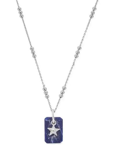 ChloBo Triple Bobble Chain Sodalite Star Necklace - Blue