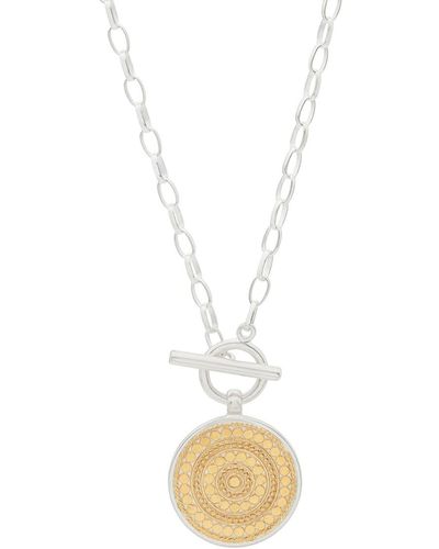 Anna Beck Dotted Circle Toggle Necklace - White