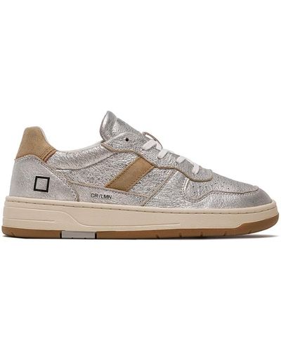Date Court 2.0 Low Top Leather Trainers - Metallic