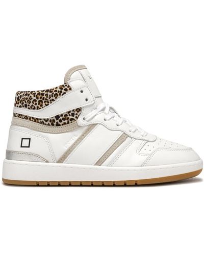 Date Sport High Top Leather Trainer - White