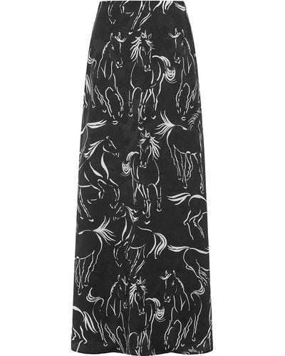 Hayley Menzies Blaze Silk Maxi Skirt - Black