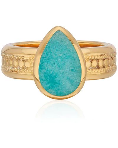 Anna Beck Amazonite Drop Cocktail Ring - Blue