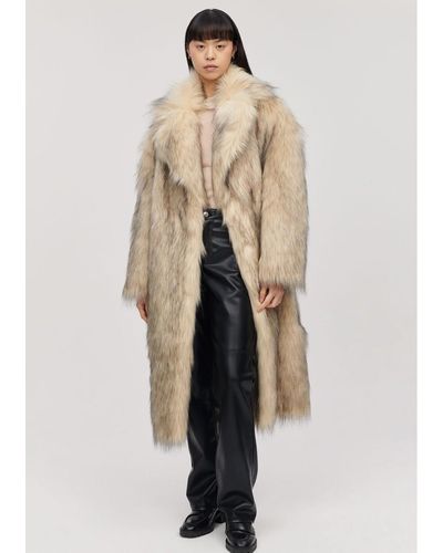 Jakke Katie Faux Fur Coat - Natural