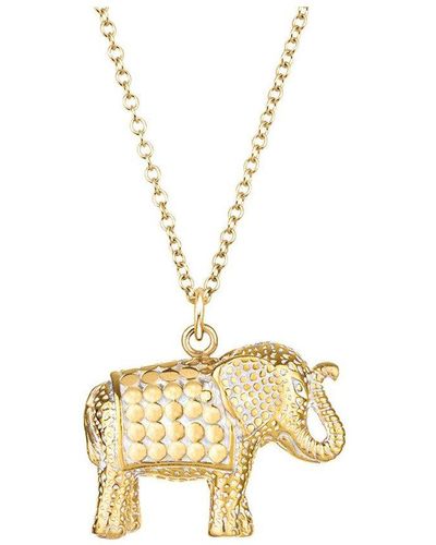 Anna Beck Elephant Pendant Charity Necklace - Metallic