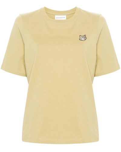 Maison Kitsuné T-Shirt With Fox Print - Yellow