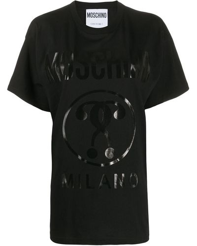 Moschino Oversized T-Shirt With Printed Logo - Black