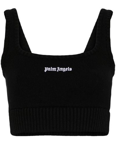 Palm Angels Tank Top With Embroidery - Black