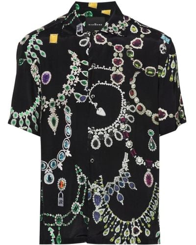 John Richmond Shirt With Jewelery Print - Black