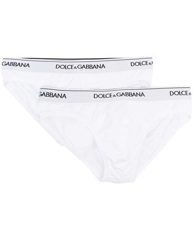 Dolce & Gabbana Briefs With Logo - White