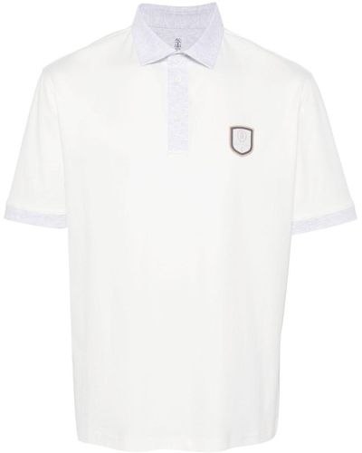 Brunello Cucinelli Polo Shirt With Logo Application - White