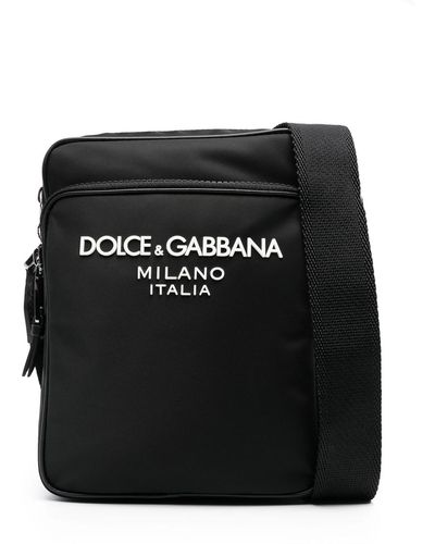 Dolce & Gabbana Messenger Bag With Logo - Black