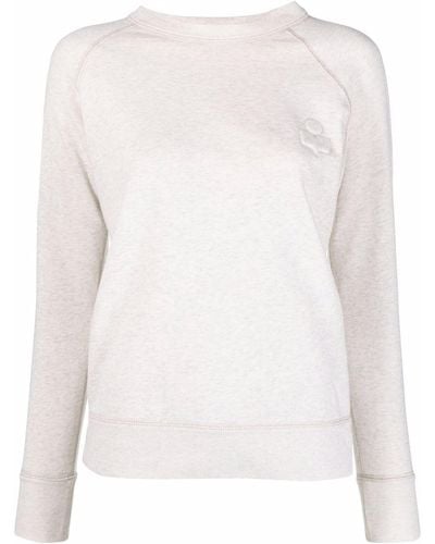 Isabel Marant Crewneck Sweatshirt With Embossed Logo - White