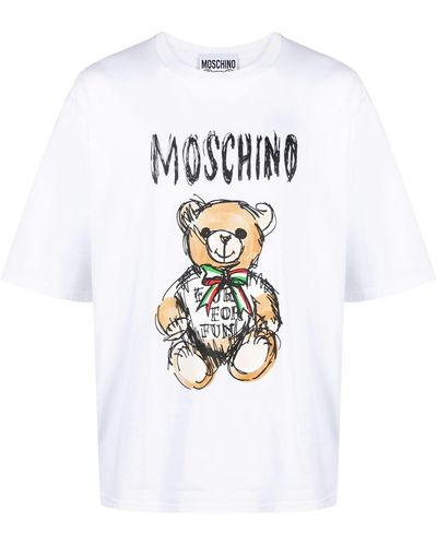 Moschino T-Shirt Con Stampa Teddy Bear - Bianco