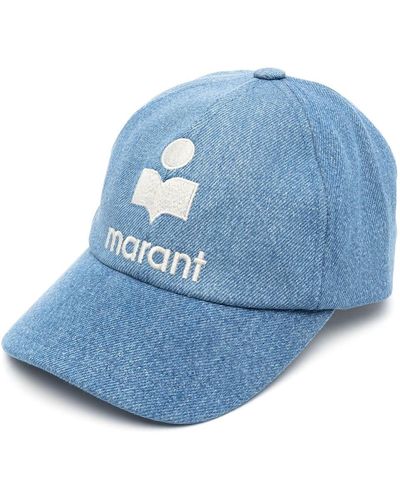 Isabel Marant Denim Baseball Hat With Embroidery - Blue
