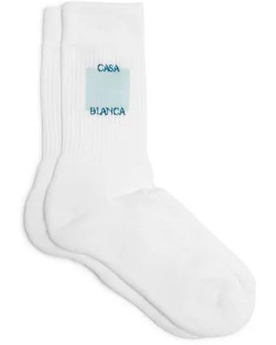 Casablancabrand Socks With Jacquard Logo - White