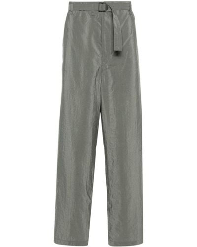 Lemaire Tapered Silk Trousers - Grey