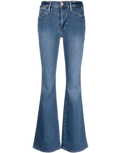 FRAME High-Waisted Flared Jeans - Blue