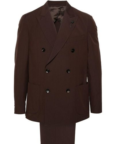 Lardini Double-Breasted Suit - Brown