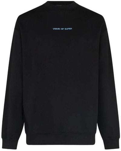 Vision Of Super Crewneck Sweatshirt With Silk-Screen Printed But - Black