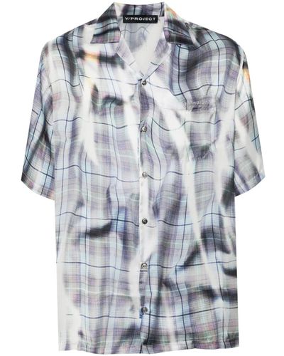 Y. Project Shirt With Checked Print - Blue