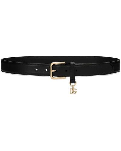 Dolce & Gabbana Belt With Dg Charm - Black