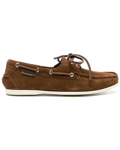 Tom Ford Suede Lace-Up Boat Shoes - Brown