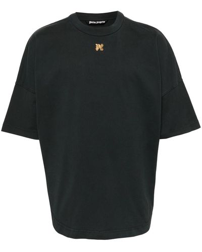Palm Angels Foggy T-Shirt With Print - Black