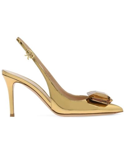 Gianvito Rossi Jaipur Pumps With 90Mm Back Strap - Metallic