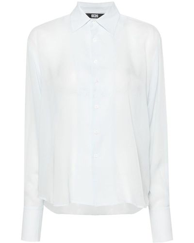 Gcds Silk Georgette Shirt - White